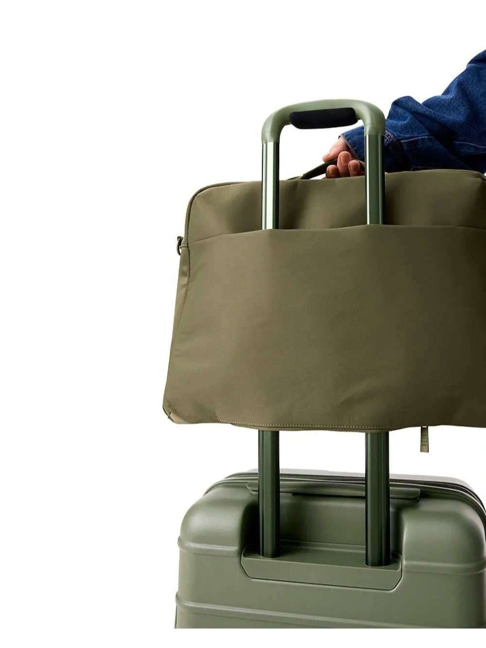 BEIS Olive Green Laptop Bag with Adjustable Shoulder Strap